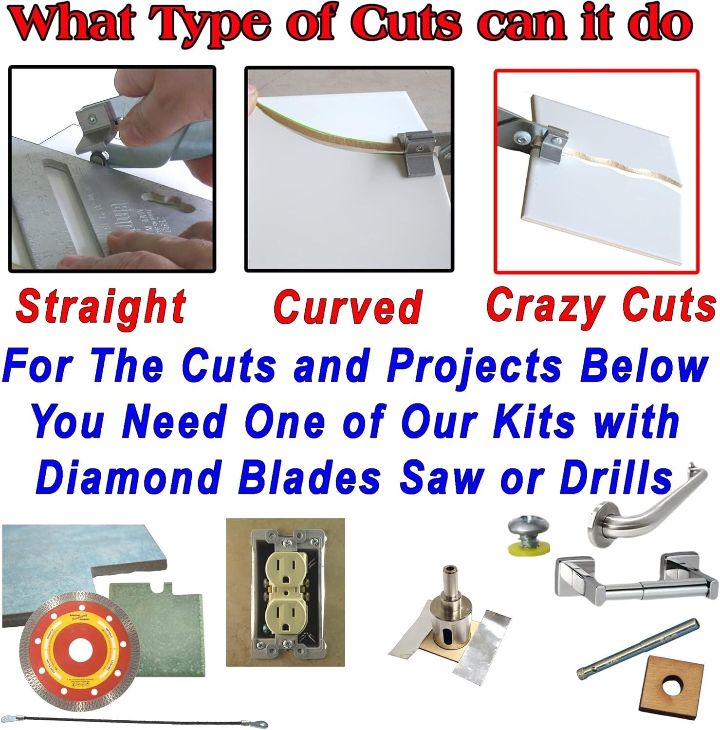 Durable Spring Steel Tile Cutter Kit for Ceramic & Glass - User-Friendly Design