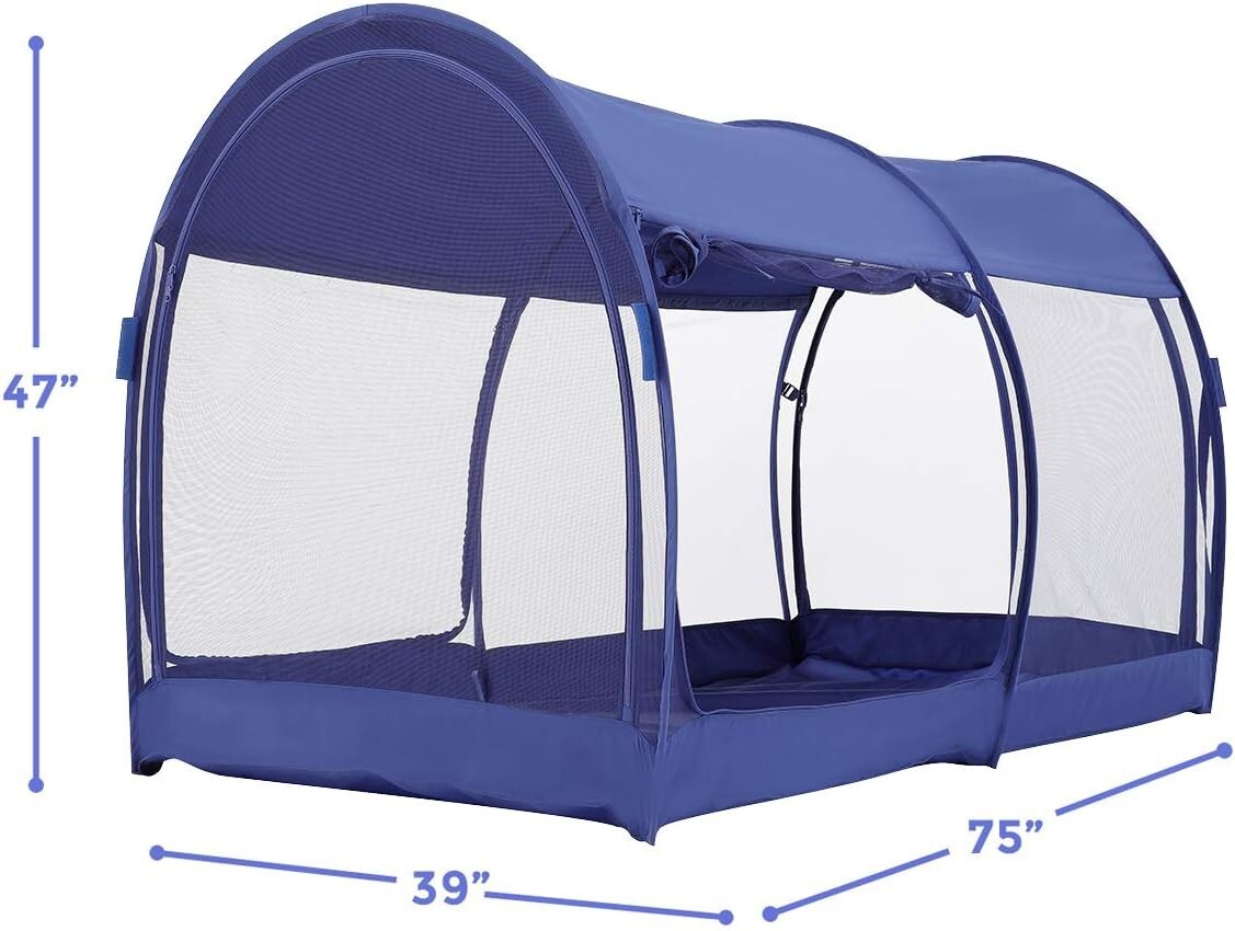 Breathable Mesh Indoor Bed Tent with 4 Doors for Ultimate Privacy - Full Size