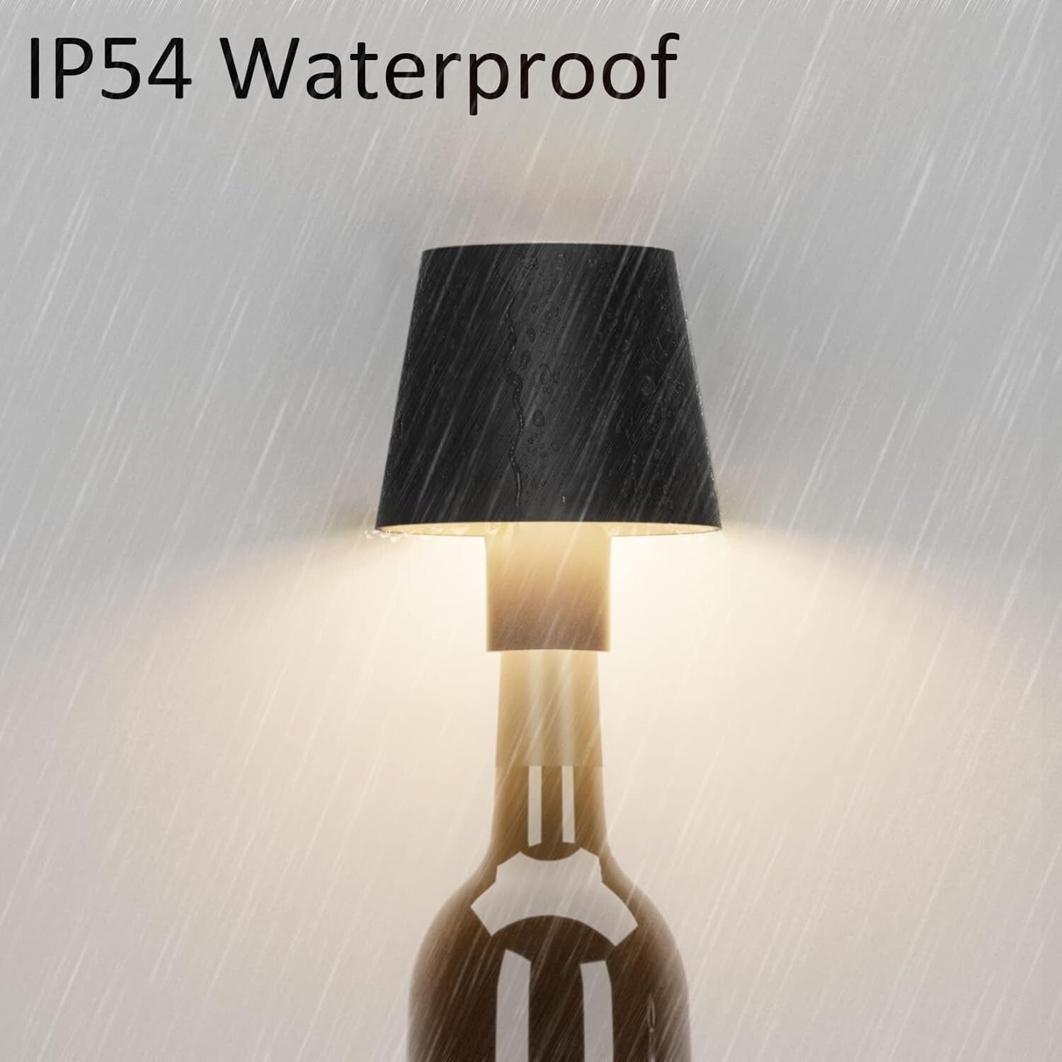 IP54 Waterproof LED Bottle Lamp Set - Cordless Dimmable Light for Home & Outdoor