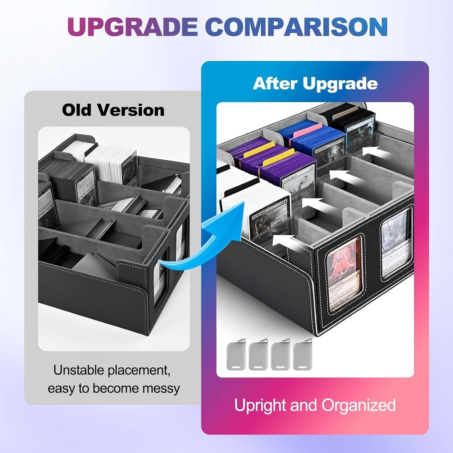 Durable Trading Card Case with Removable Lid and 24 Dividers - Perfect for MTG