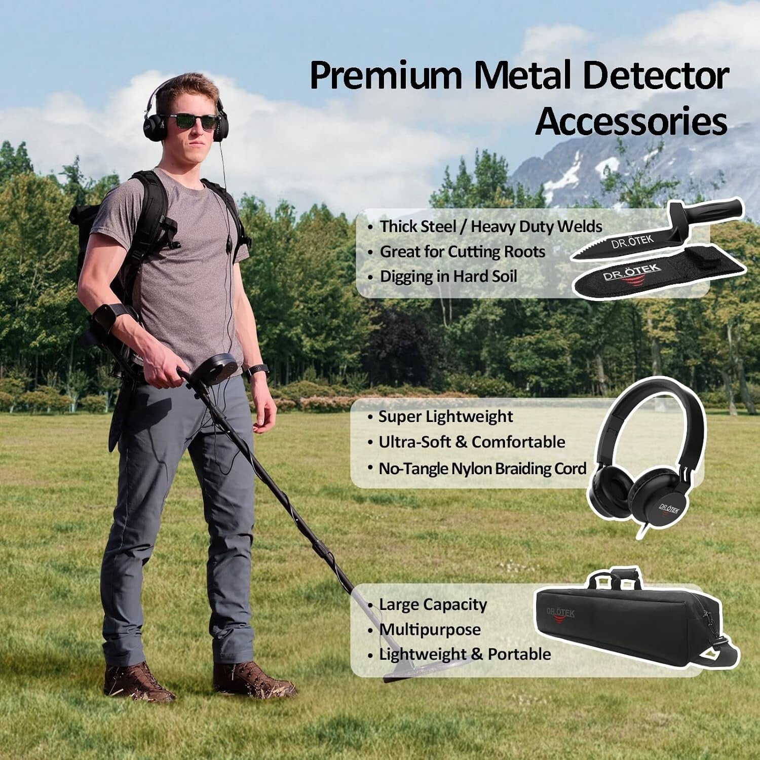 Durable Gold & Silver Metal Detector with Waterproof Coil - Easy-to-Use Design