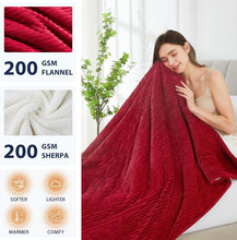 Load image into Gallery viewer, Sherpa Heated Blanket - Full Size 72"x84" with Over-Heat Protection and Timer