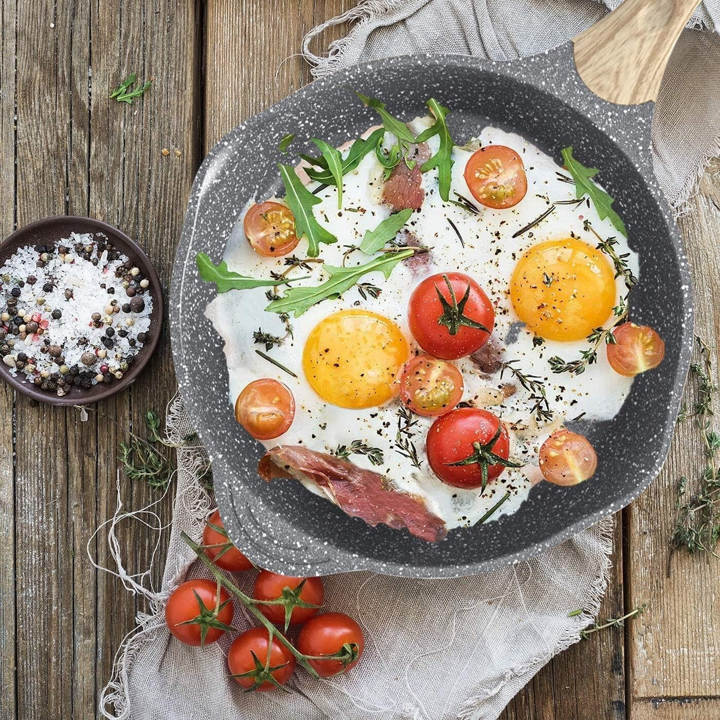 Complete Nonstick Cooking Set - 20 Pcs of Induction and Gas Compatible Cookware