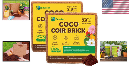 Coconut Coir for Plants – 10 lb Brick Pack for Indoor & Outdoor Gardening Needs