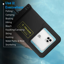Load image into Gallery viewer, Marine Waterproof Phone Pouch - 4 Pack with Detachable Lanyard, Black/Hi-Vis