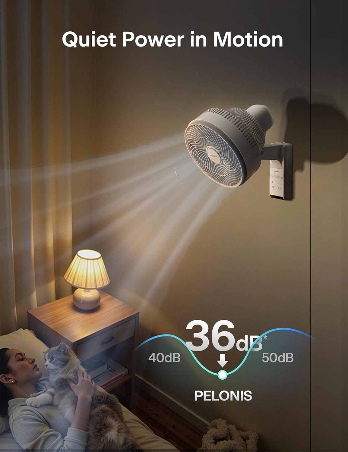 9" Wall Mount Fan with 90° Tilt: Oscillating & Remote-Controlled for All Rooms