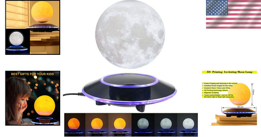 Floating 3D Moon Lamp with Touch Control - A Unique Night Light for Any Room