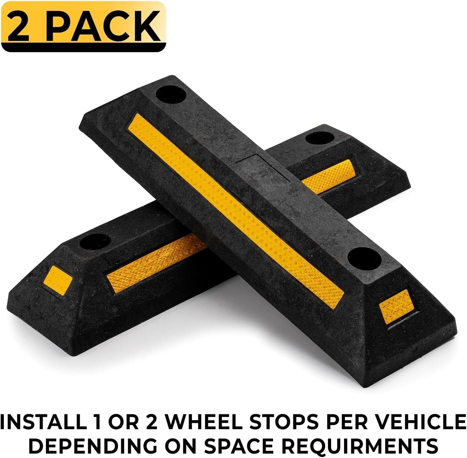 Weather-Resistant Heavy-Duty Parking Guide with Reflective Tape - 10.93 lbs