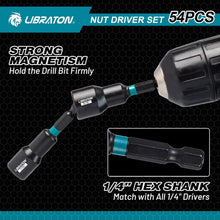 Load image into Gallery viewer, Comprehensive 54PCS Magnetic Nut Driver Set with Impact Drill Bits &amp; Storage Box