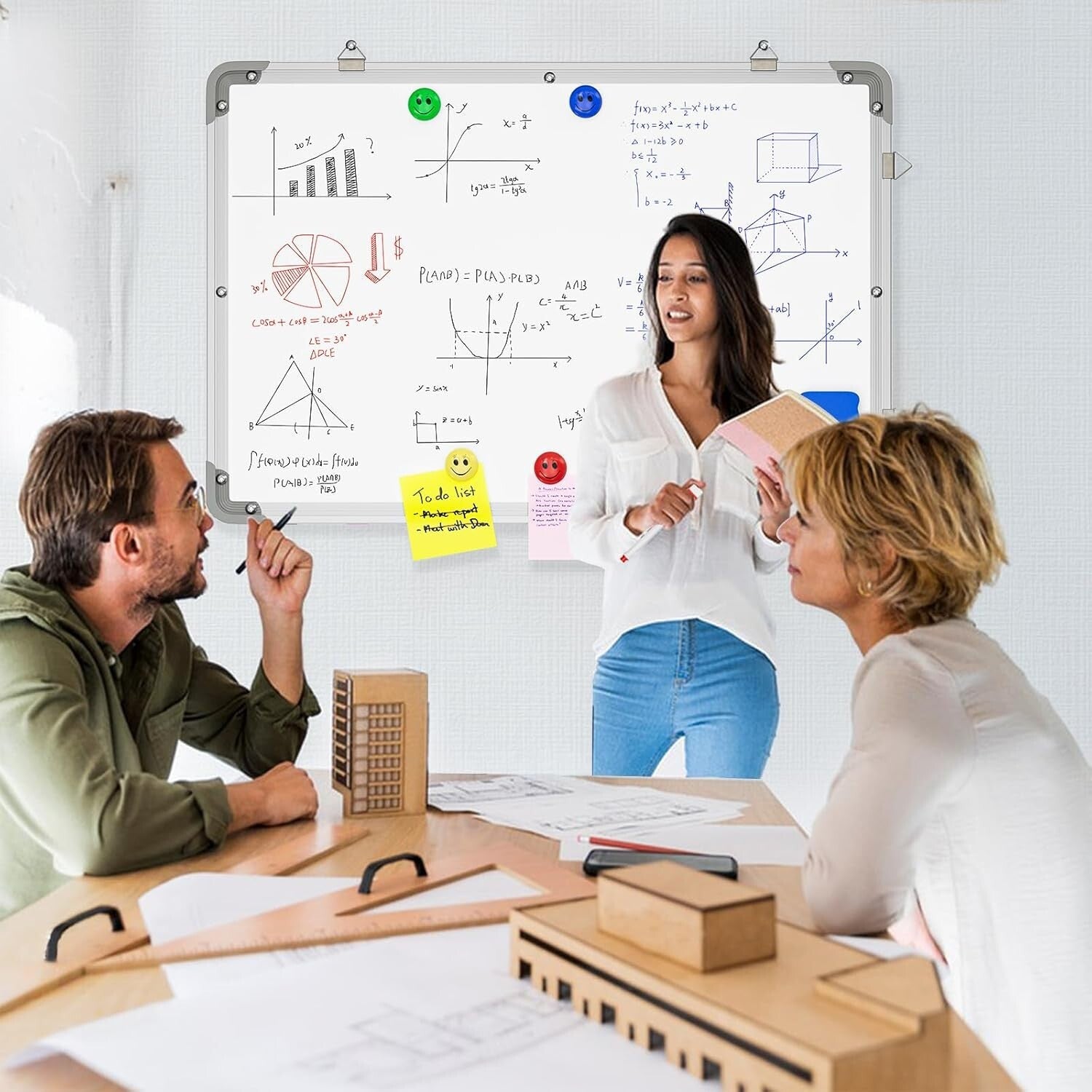 2-in-1 Magnetic Dry Erase Calendar and Blank Whiteboard for Creative Planning