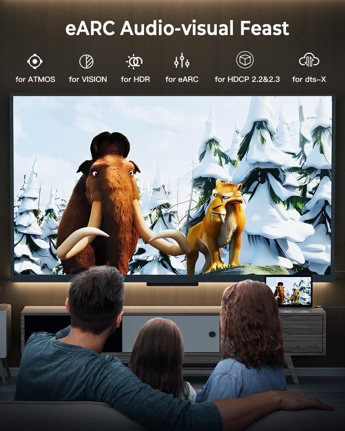 40ft 8K HDMI 2.1 Cable with 48Gbps Speed - Ideal for Gaming & Home Theater