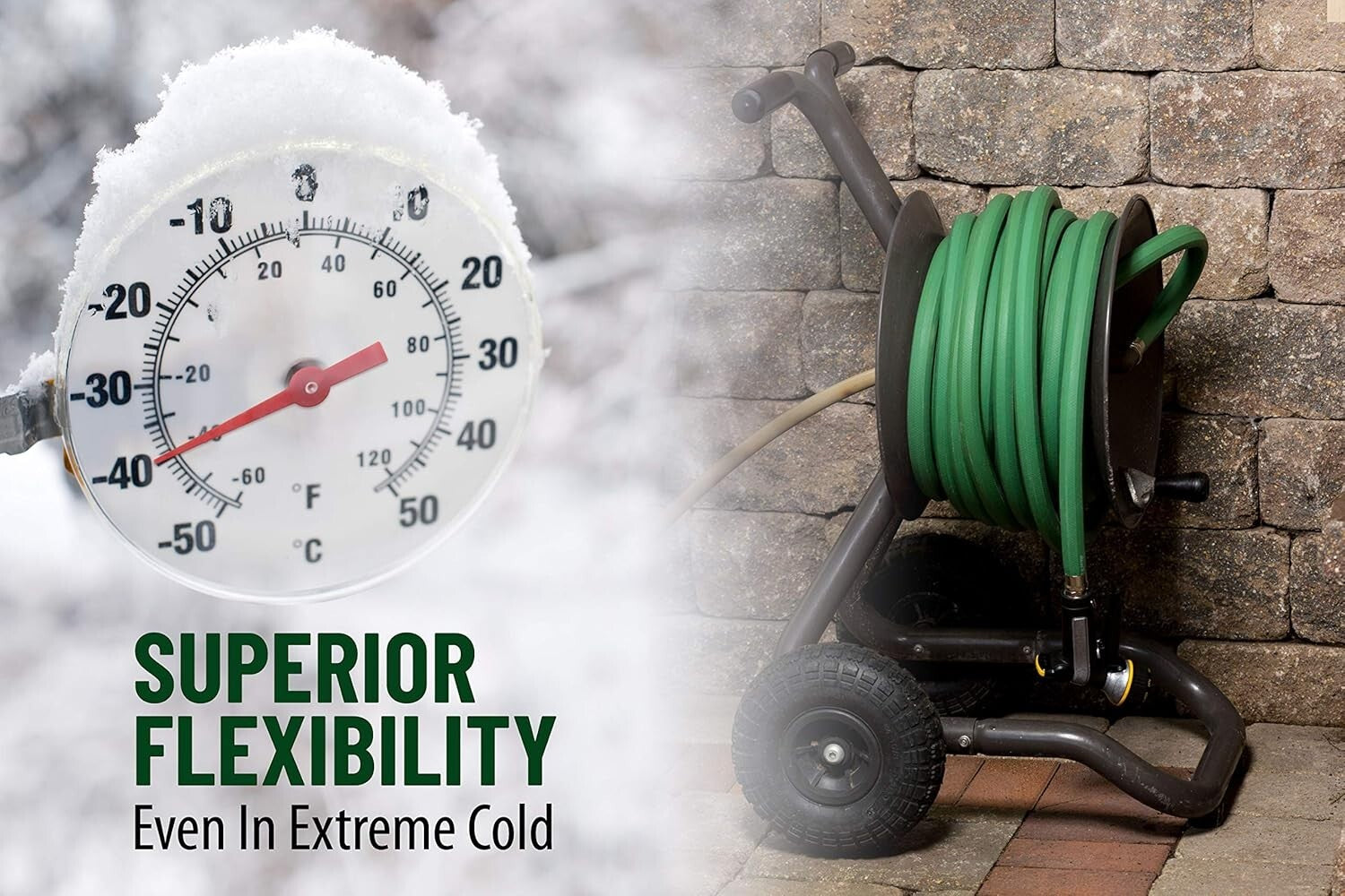 75' EDPM Rubber Garden Hose, 3/4" Diameter - Extreme Flexibility & Durability