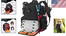 Load image into Gallery viewer, Comfortable Fishing Tackle Backpack with Adjustable Storage &amp; Reflective Strips