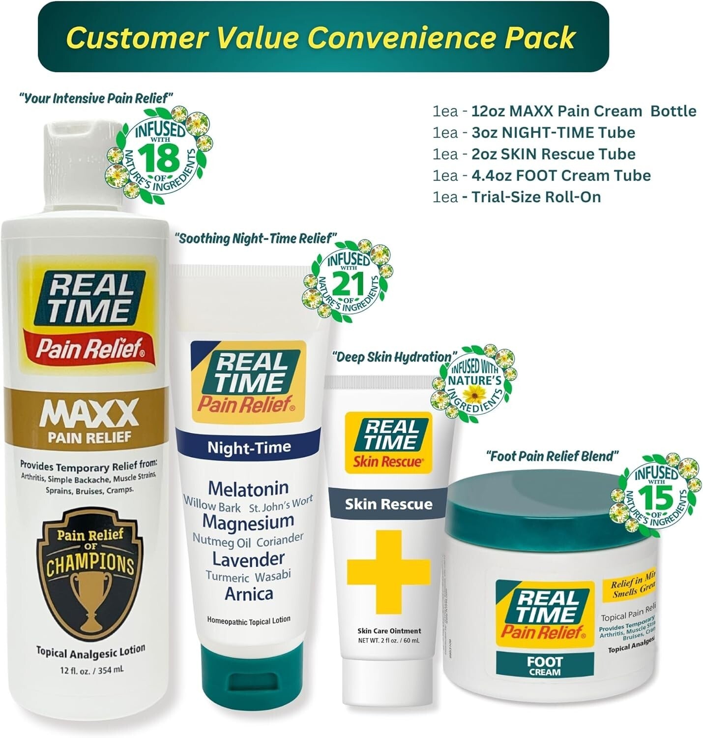 Family-Safe Natural Relief Bundle - 30% Off with MAXX, NIGHT-TIME & SKIN RESCUE