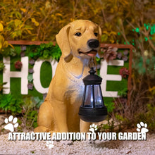 Load image into Gallery viewer, Delightful Solar Dog Outdoor Statue - Resin Garden Decor with Light Feature