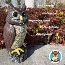 Load image into Gallery viewer, Solar Owl Guardian with Motion Detector &amp; Flashing Eyes - Outdoor Decoration