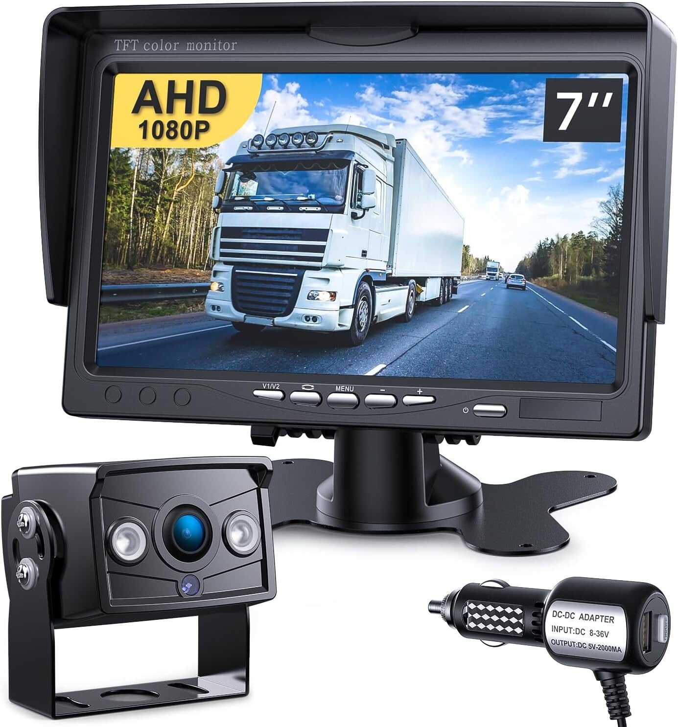 Advanced 1080P Rearview Monitor Kit - Dual Camera Support, DIY Installation