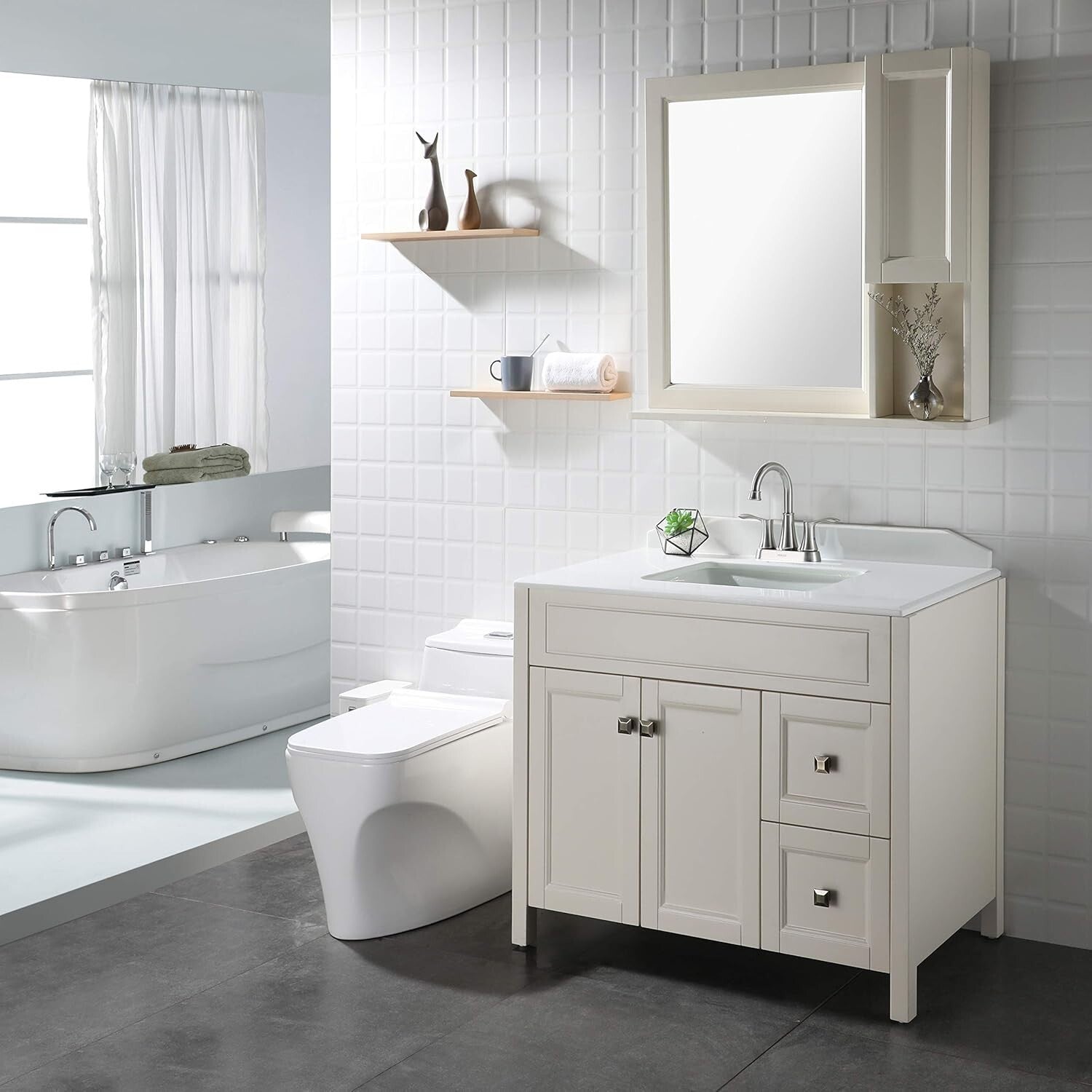 Stylish Brushed Nickel Bathroom Faucet with 1.5 GPM Flow Rate and 3-Hole Mount