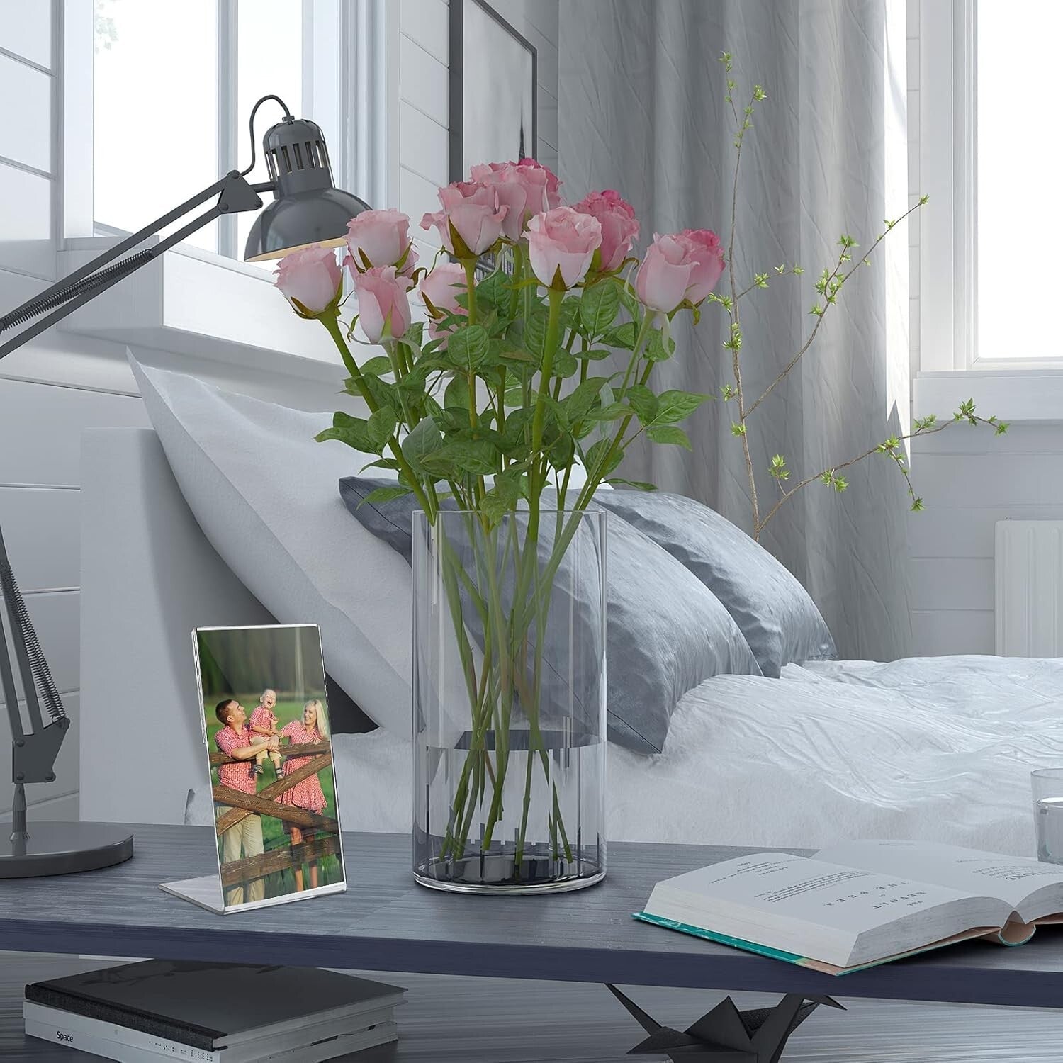 Durable 36-Piece Clear Acrylic Photo & Menu Holder - Effortless Display Solution