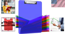 Load image into Gallery viewer, Heavy Duty 25 Ct Plastic Clipboards with Safety Edges - Ideal for Kids &amp; Adults
