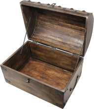 Load image into Gallery viewer, X-Large Antique Style Pirate Chest with Iron Lock &amp; Skeleton Key - 16x11x10.5