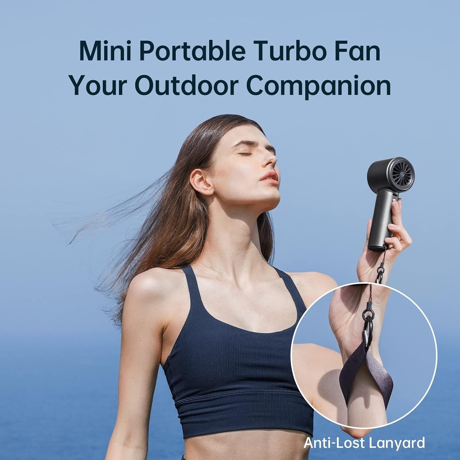 Rechargeable Handheld Fan - Turbo Speed, Compact Size, Ideal for Travel & Sports