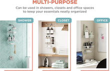 Load image into Gallery viewer, Rustproof Aluminum Shower Caddy - 2-Shelf Overhead Organizer in Satin Chrome