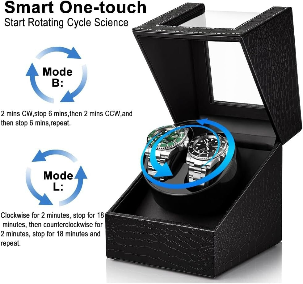 Dual Mode Automatic Watch Winder for Men's & Women’s Watches - Elegant Design