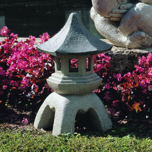 Load image into Gallery viewer, Handcast Vintage Style Pagoda Lantern - 11'' Wide, Freestanding Garden Accent