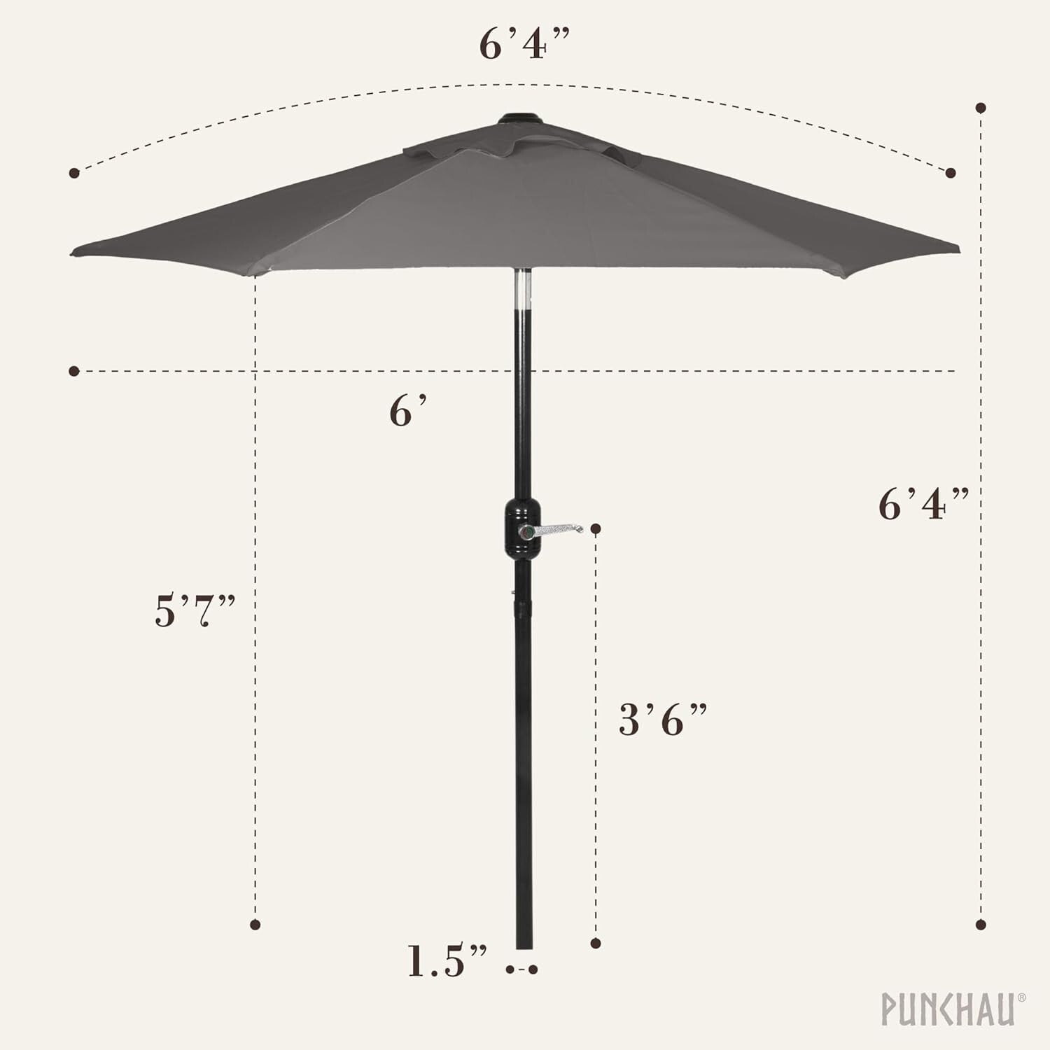 Durable 6 Ft Outdoor Umbrella - Easy Crank & Tilt Design for Ultimate Shade