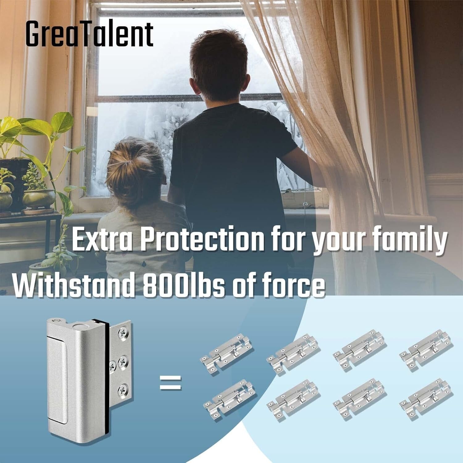 4-Pack Childproof Aluminum Door Reinforcement Lock - Ensure Home Security