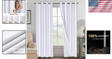 Load image into Gallery viewer, Versatile 100% Blackout Curtains for Bedrooms &amp; Living Rooms - 2 Panels 96"