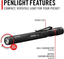 Load image into Gallery viewer, Versatile 500 Lumen Rechargeable Twist Focus Penlight - Ideal for Professionals