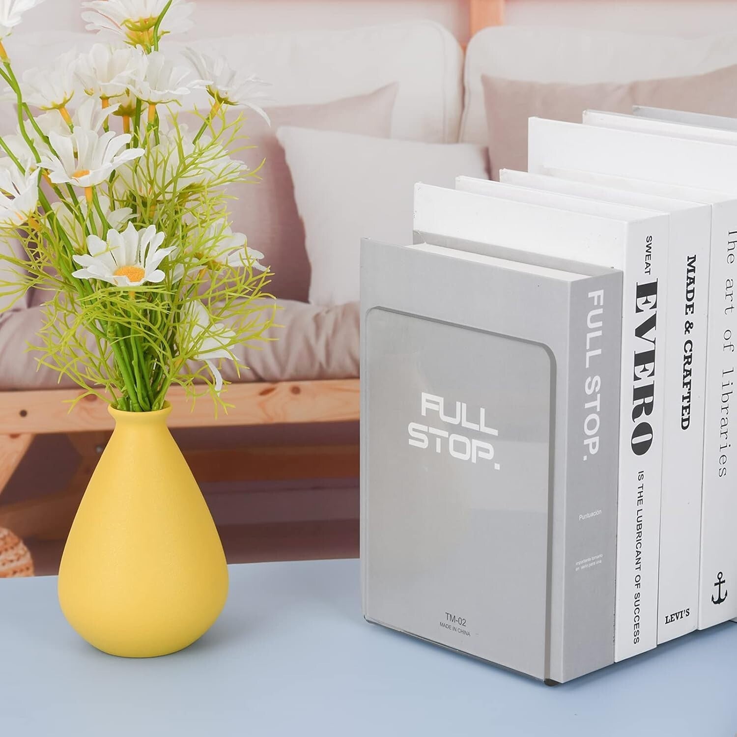 Durable Clear Acrylic Book Holder Stand – 20pcs Polished Bookends for Shelves