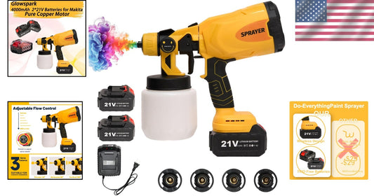 Electric Paint Gun with 3 Spray Patterns & Ergonomic Design - Home Painting Tool