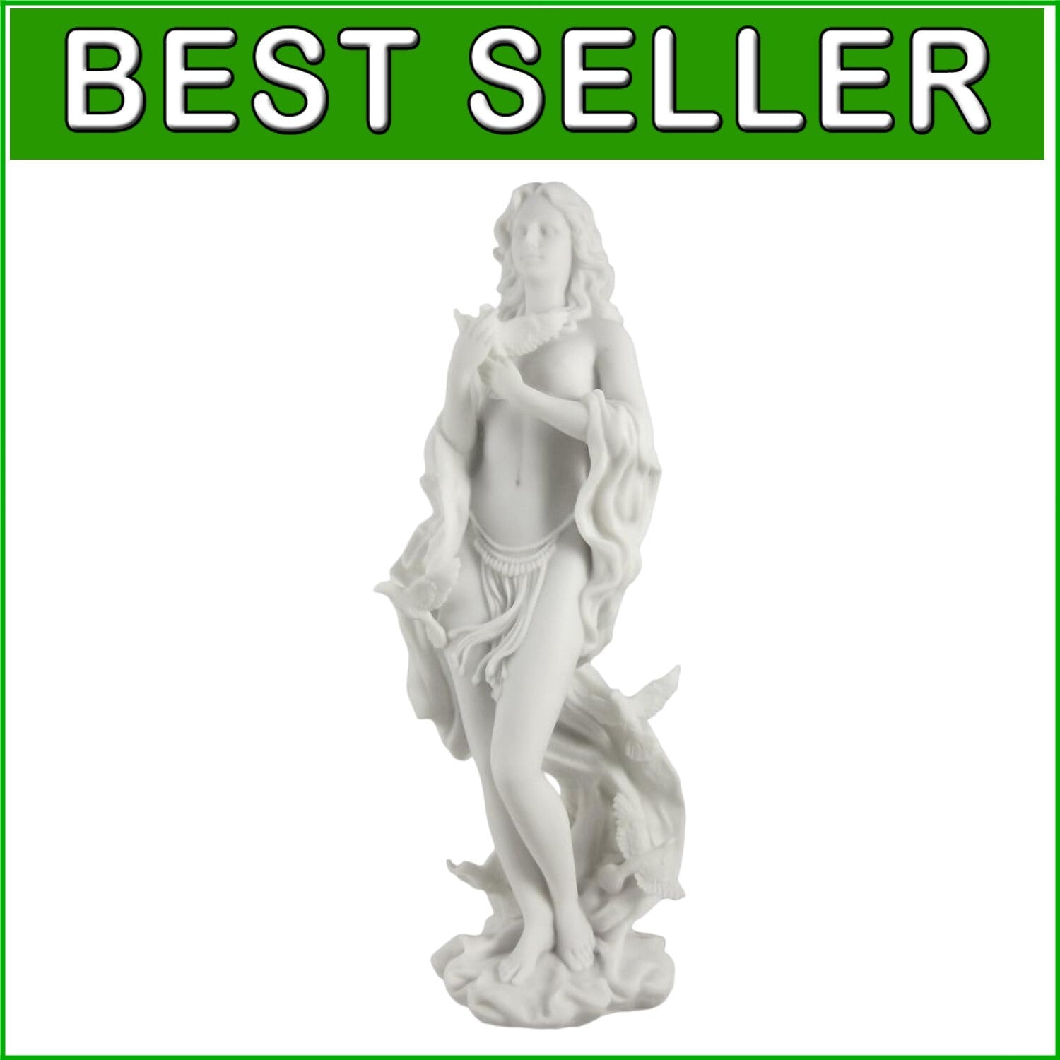 Marble Finish Greek Goddess of Love Statue - Artisan Handcrafted 10" Figurine