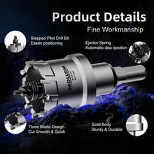 Load image into Gallery viewer, Durable 41-Tooth Carbide Hole Saw with Titanium Pilot Bits for Efficient Cuts