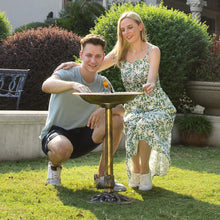 Load image into Gallery viewer, Sturdy 28-Inch Copper Pedestal Bird Bath – Perfect for Attracting Butterflies