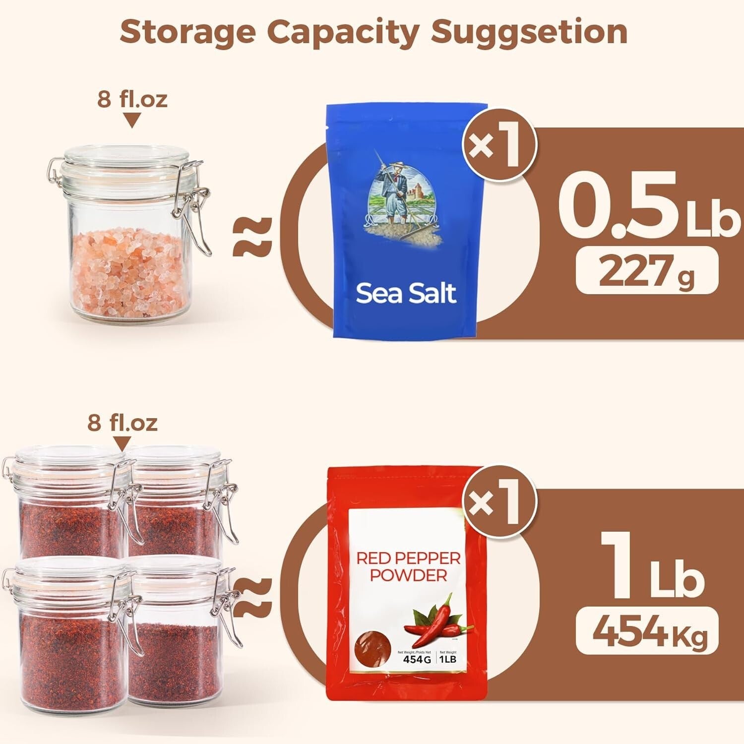 Durable 8oz Glass Canning Jars Set of 12 - Airtight Seal for Preserving Foods