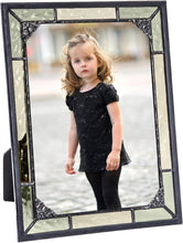 Load image into Gallery viewer, Antique Charcoal Stained Glass Photo Frame - 5x7 Horizontal/Vertical Display