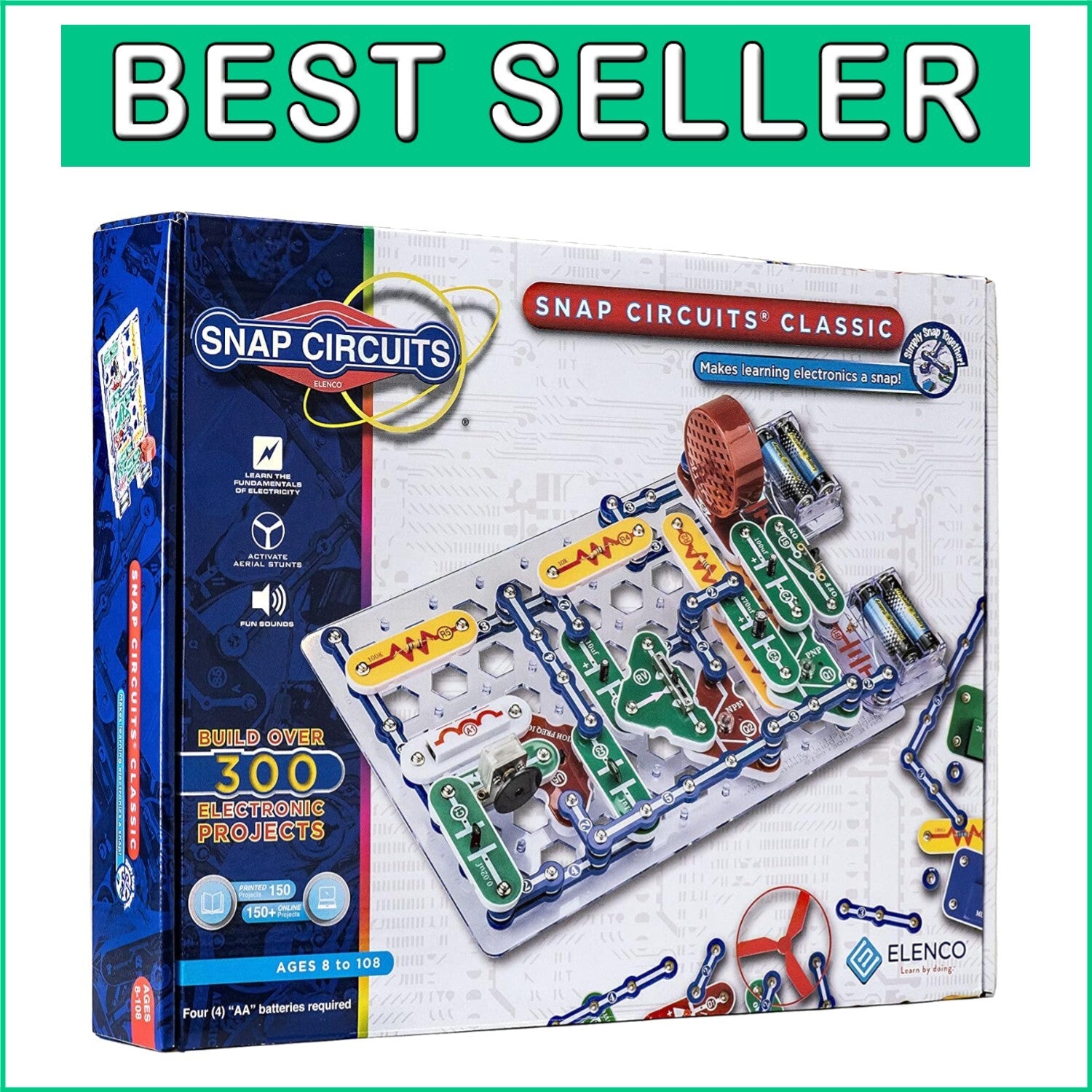 Award-Winning Classic Electronics Kit - 60+ Parts for 305 STEM Projects, Ages 8+