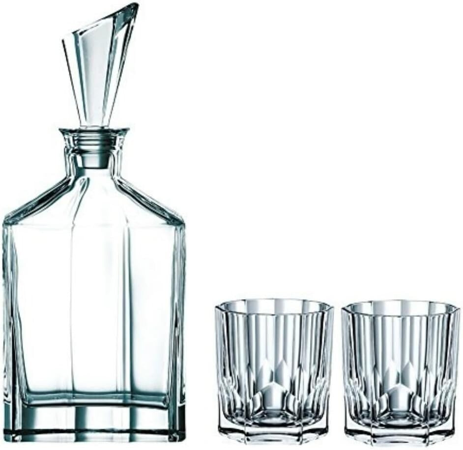 Luxury Clear Crystal Whisky Decanter and Tumblers Gift Set for Men - Aspen Style