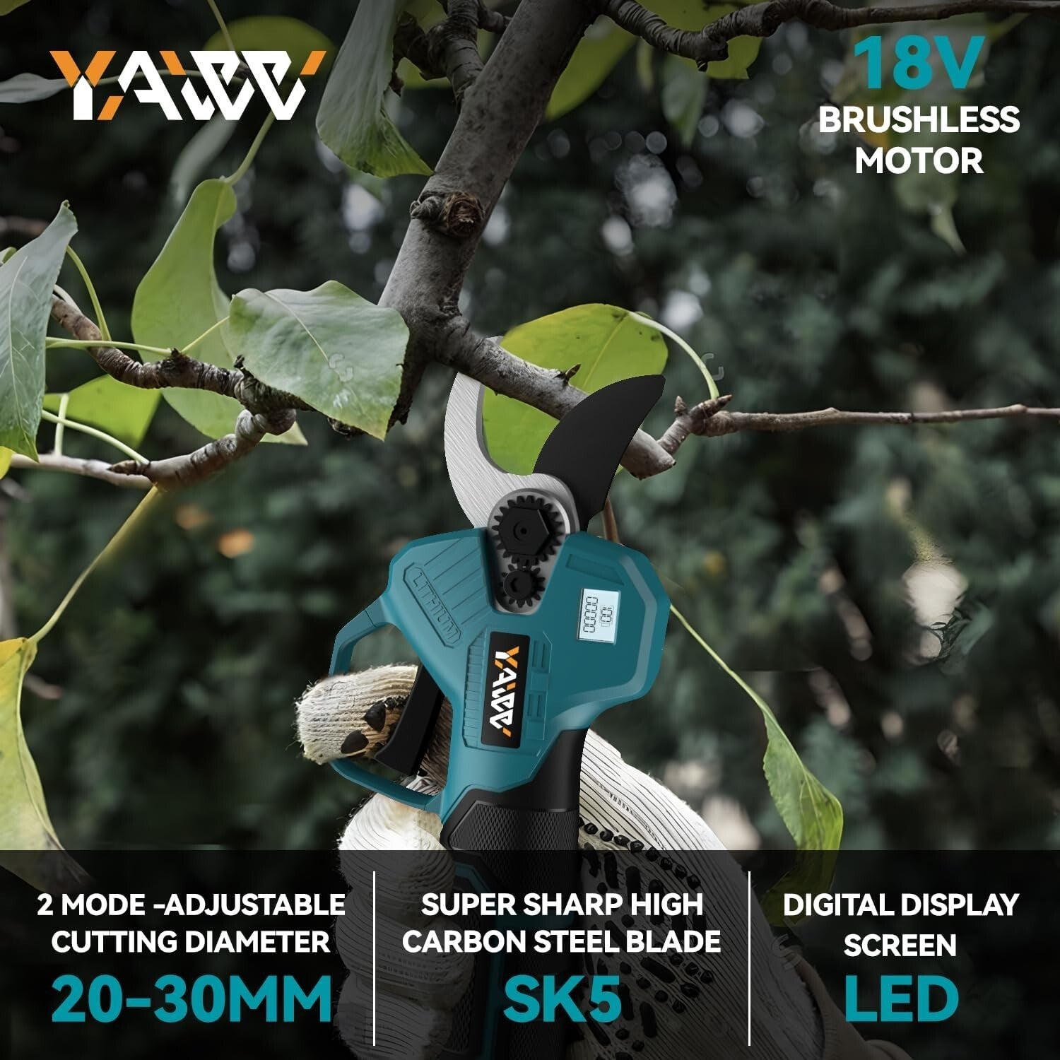 Lightweight Brushless Electric Pruning Shears - Fast 0.5s Trimming for Gardeners