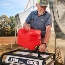 Load image into Gallery viewer, Durable 5-Gallon Red Gas Can with Flame Mitigation &amp; Controlled Flow Spout