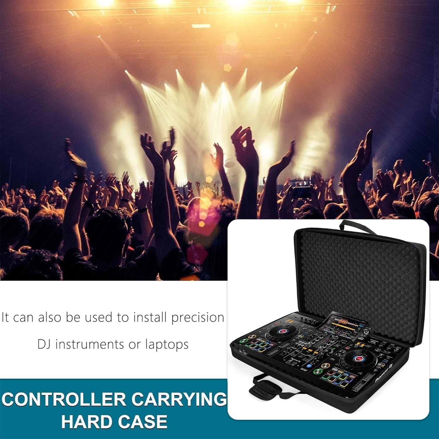 Durable Lightweight DJ Equipment Case Fits Pioneer DDJ RX2/RX3 – Compact Design