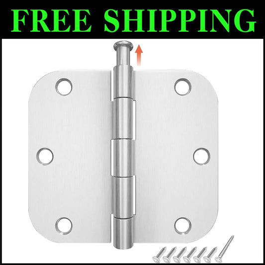 Classic Brushed Nickel 30 Pack Door Hinges 3.5" x 3.5" with Removable Pins