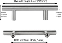 Load image into Gallery viewer, Stylish 50 Pack 3in Brushed Nickel Cabinet Pulls - Ambidextrous, Easy to Install