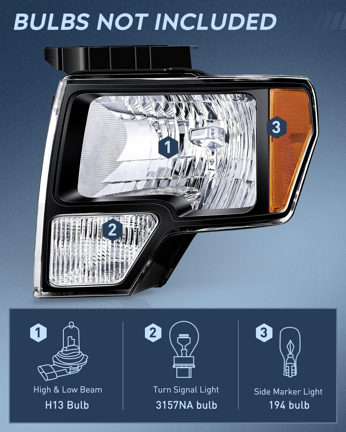 Durable 2009-2014 F150 Headlights - Easy Installation & Adjustable Beam Level