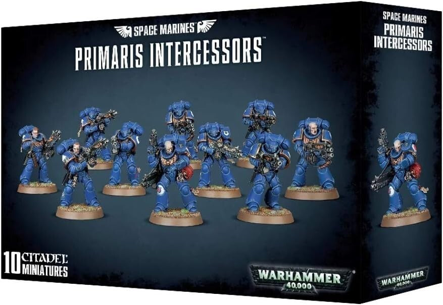 10-Piece Space Marines Primaris Intercessors Miniature Kit - Heroic Scale Fun