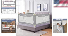 Load image into Gallery viewer, U-Shape Toddler Bed Rail for California King Bed - Modern Grey Safety Guard